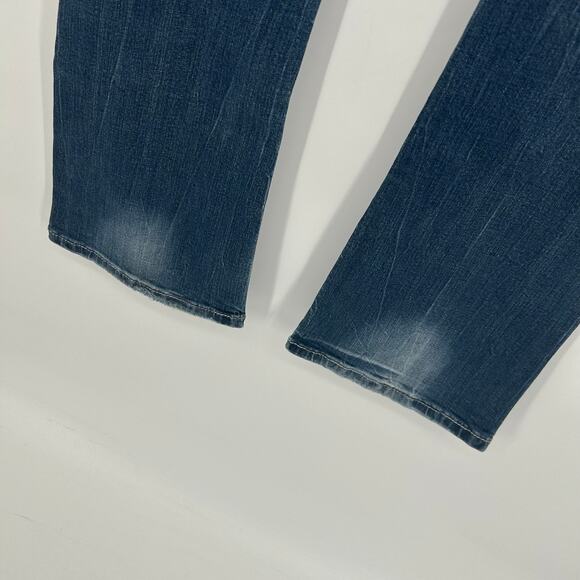 VTG y2k Womens Low Rise Bedazzled Miss Me Blue Denim Signature Bootcut Jeans~ 28 - Picture 7 of 8